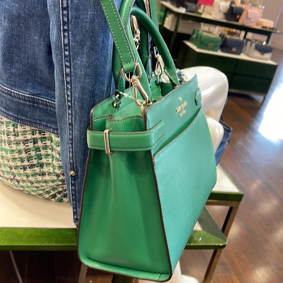 Kate Spade staci medium satchel
COLOR: Green Bean - Picture 7 of 16